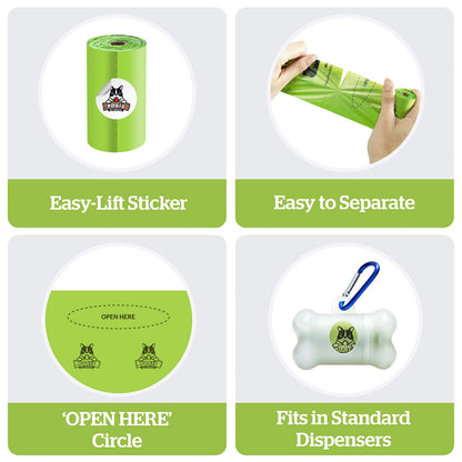 Pogi's Poop n' Wipe Combo Pack - 270 Compostable Dog Poop Bags and 400 Plant-Based Grooming Wipes Bundle