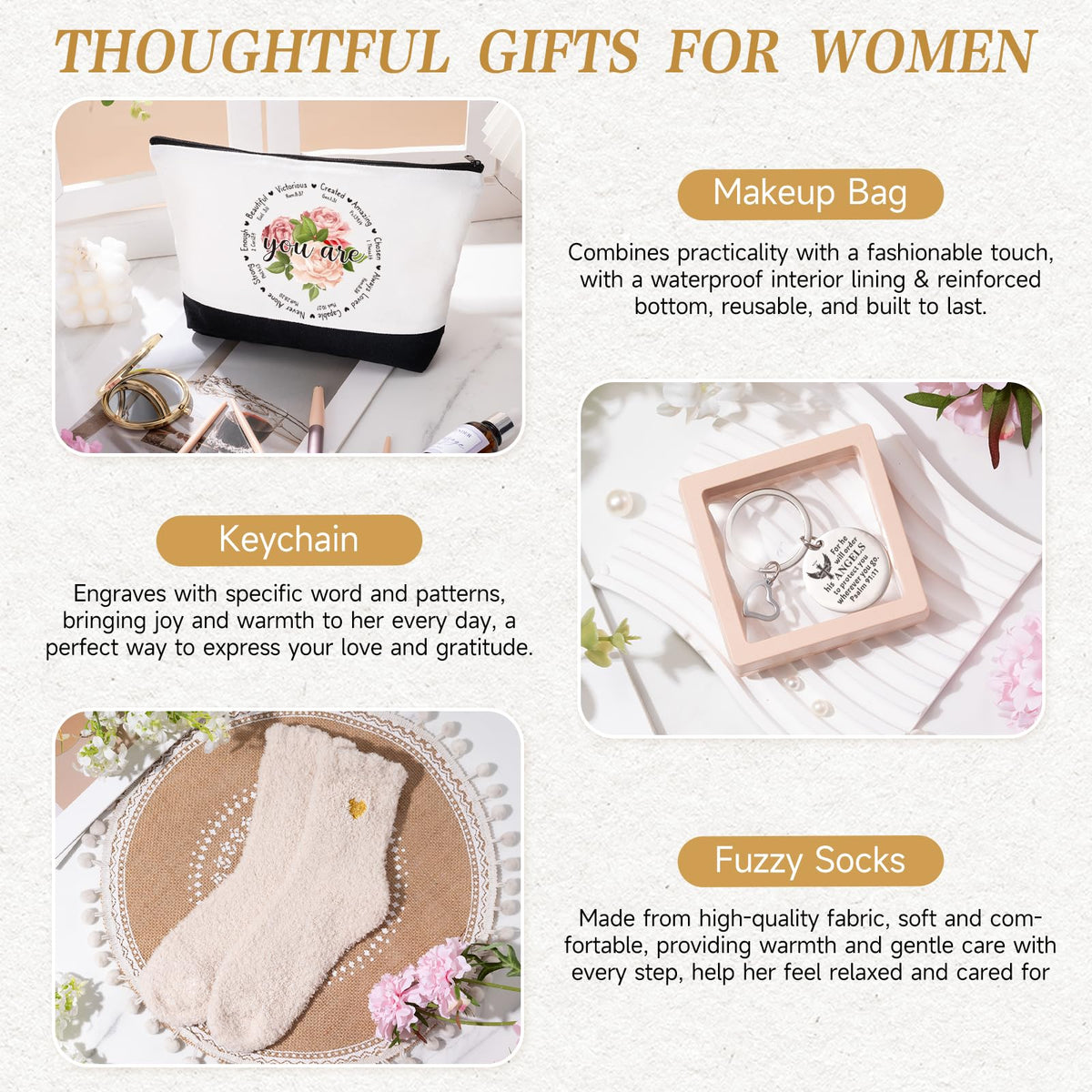 Christian Gifts for Women Faith, Inspirational Religious Gifts for Women, Catholic Spiritual Gift Baskets, Grandma Mom Sisters Best Friends Wife Birthday Christmas Gift Set - Canvas Tote Bag Tumbler