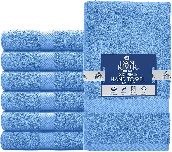 DAN RIVER 6-Pack Premium Hand Towels