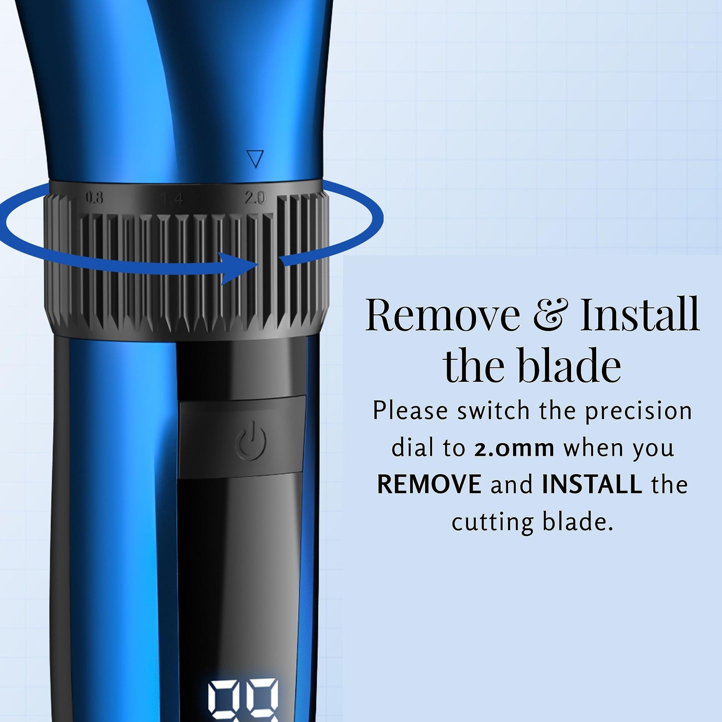 BarberBoss Cordless Self-Sharpening Beard & Hair Trimmer - Waterproof with Ceramic Blades, LED Display, Fast Charging, and 8 Color Comb Attachments QR-2082