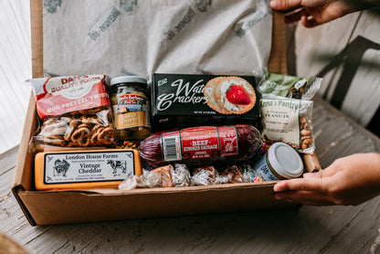Dan the Sausageman's Thank You Gift Basket 14 items– Featuring 100% Beef Summer Sausage, Wisconsin Cheese & Sweet Hot Mustard | Mothers Day Gift Basket, Snack Box for Adults