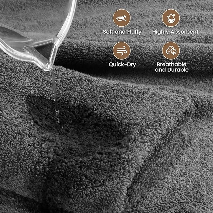 SEMAXE 4-Pack Luxury Bath Towels