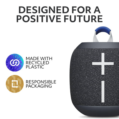 Ultimate Ears WONDERBOOM 4 Portable Waterproof Bluetooth Speaker with Big Bass and 360-Degree Sound, Dustproof Floating Speaker with 131ft (40m) Range- Black