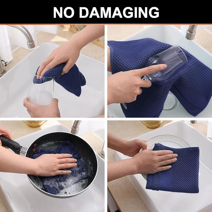 Homaxy 100% Cotton Waffle Weave Kitchen Towels, 13 x 28 Inches Super Absorbent