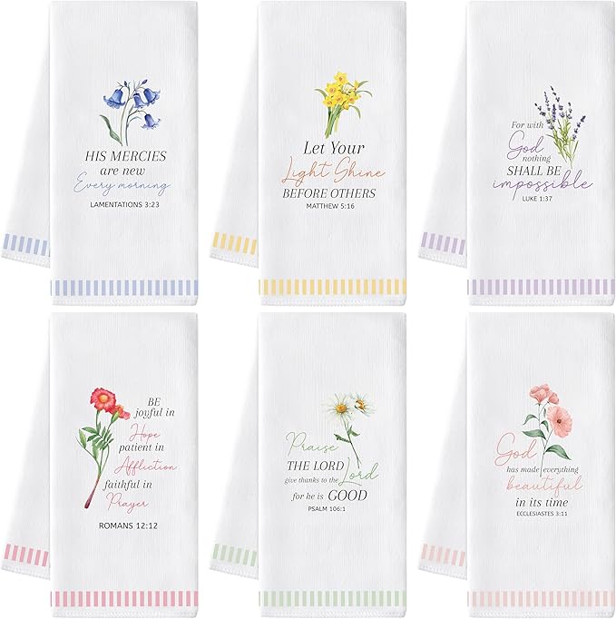 GROBRO7 Bible Floral Hand Towel
