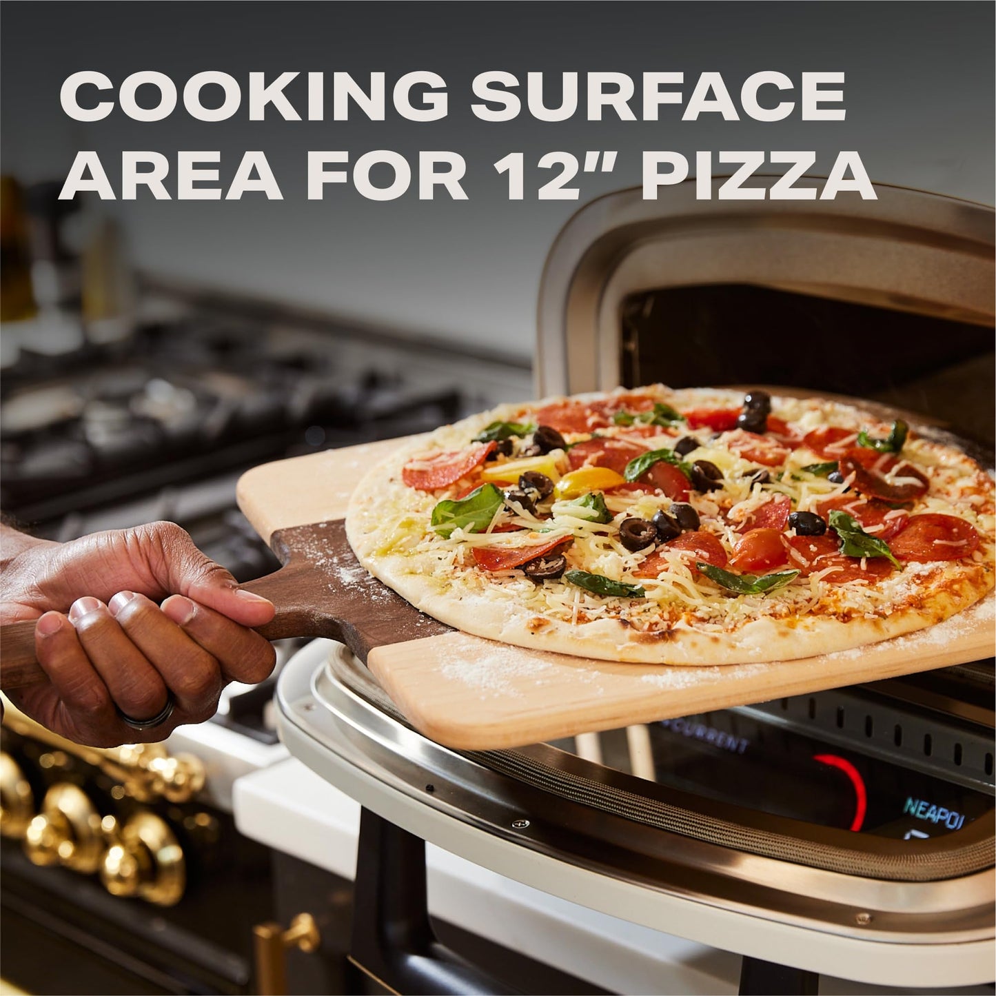 Current® Model P Electric Pizza Oven Indoor & Outdoor, 850°F Countertop Oven, No Turning Required, Perfect Pizza Every Time, Smart App Control, 12-Inch Pizza Stone Included, Sand