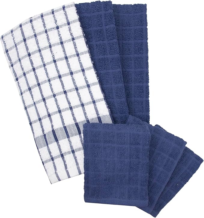 Ritz Premium Kitchen Towel and Dish Cloth Value Set: Highly Absorbent, Super