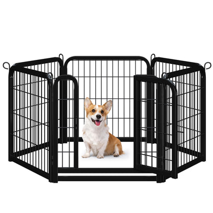 Yaheetech Lightweight Dog Playpen, 6 Panel 60cm Dog Fence Pet Exercise Pen Portable Puppy Play Pen Suitable for RV/Camping