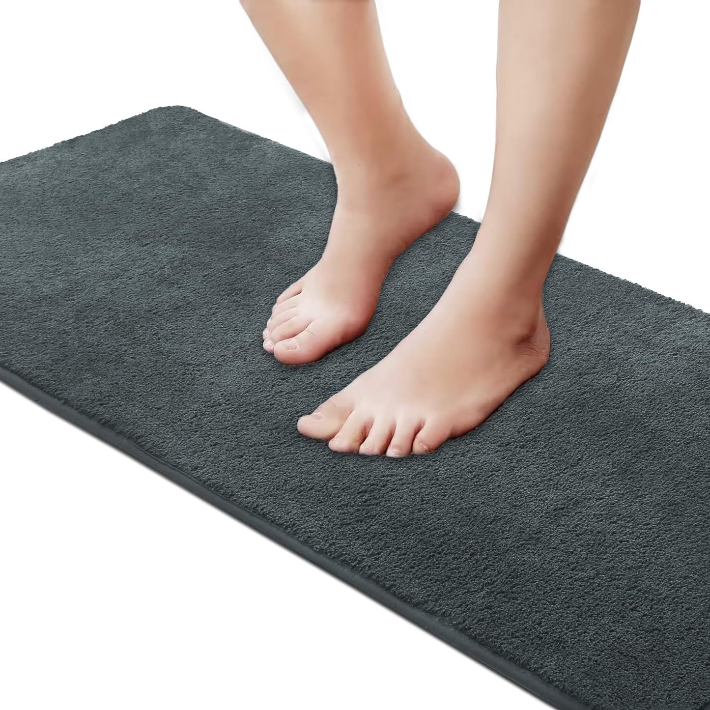 Rururug Extra Large Bath Mat Microfiber Bath Mats for Bathroom Ultra Soft Absorbent Bathroom Rugs Non-slip Anti Mould Bathroom Mat, Machine Washable (Grey, 50 x 120 cm)