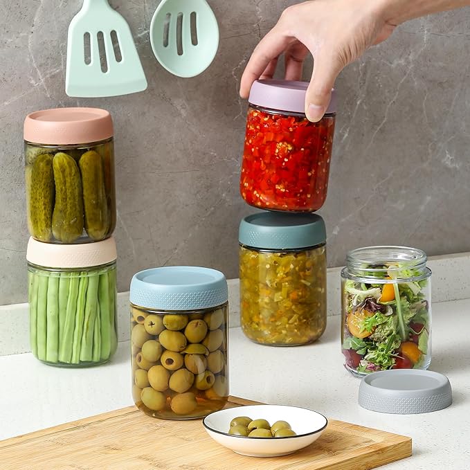 NETANY 6-pack 16 oz Overnight Oats Containers