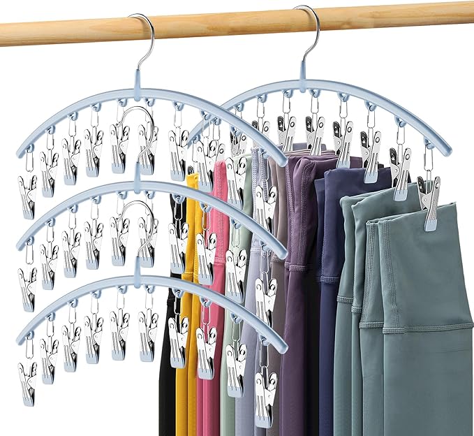 Legging Organizer for Closet, Metal Yoga Pants Hanger w/Rubber Coated 4 Pack