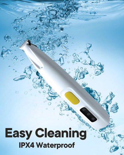 FURBONA Upgraded Dog Paw Trimmer with LED Light, 18 mm Widen Blade, 35 dB Low Noise, Waterproof, Rechargeable Clipper for Dogs & Cats Precision Trimming Around Paws, Eyes, Ears, Face, and Rump