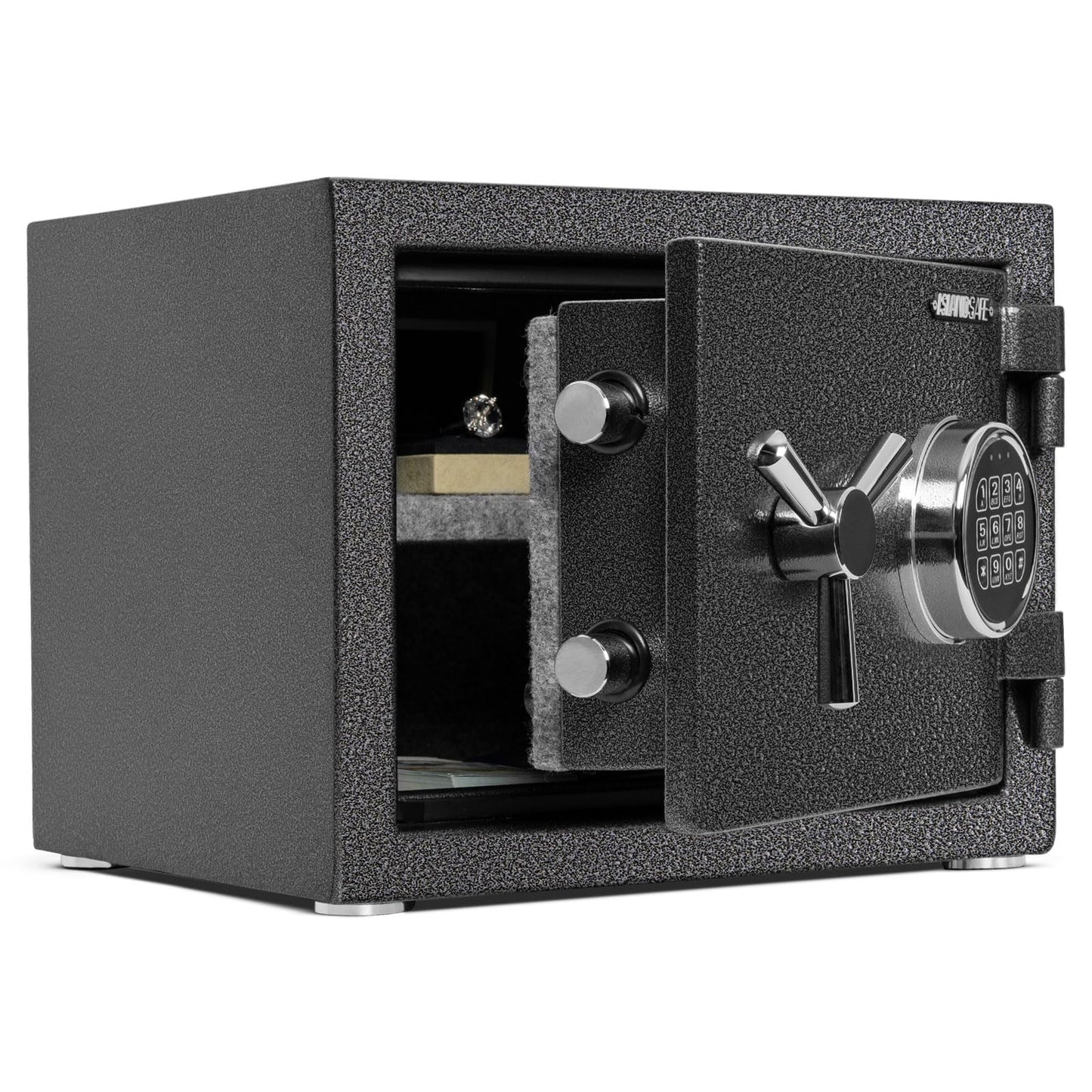 ISLANDSAFE 1200°F Fireproof and Waterproof Digital Safe Box, Digital Fire Proof Safe with 3 Spoke Detachable Handle, Personal Safe for Home Office Money Gun (2.16Cubic Feet Black)