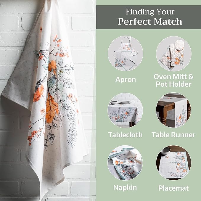 Maison d' Hermine Kitchen Towels Set of 3 100% Cotton 20" x 27.5" Reusable