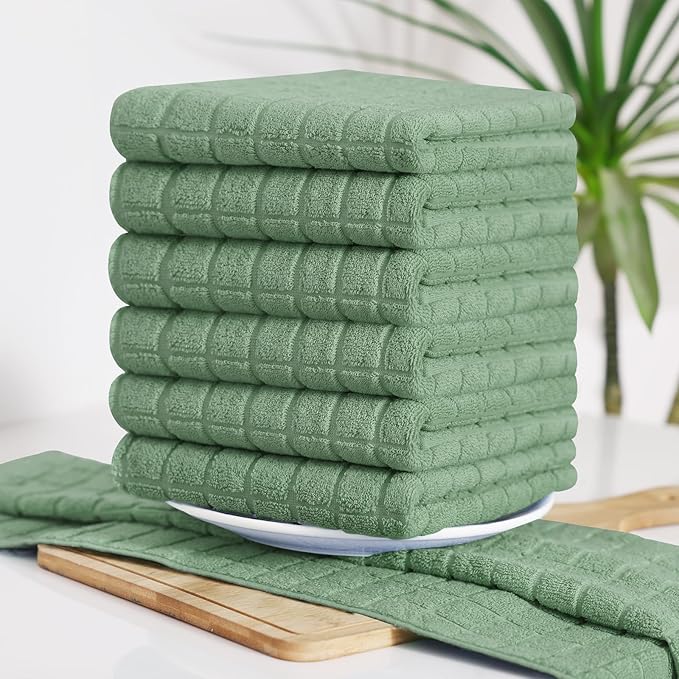 Homaxy Premium Cotton Kitchen Towels 16"x 28", Large Natural Ring Spun 390 GSM