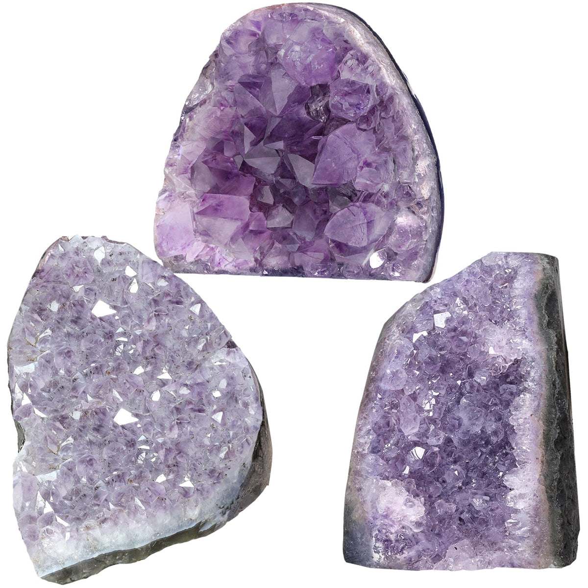 Sportmusies Natural Amethyst Cluster Specimen Home Desk Decoration, Irregular-Shaped Raw Geode Crystal for Meditation Healing, 2.36-4.72 inches