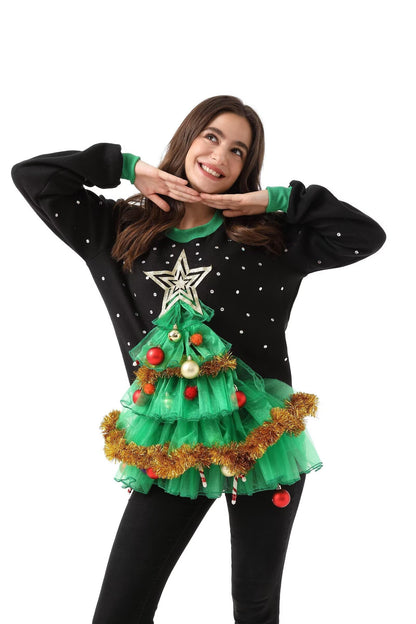 OFF THE RACK Women`s Ugly Christmas Sweater for Adult Unisex Men Xmas Pullover for Party Festive