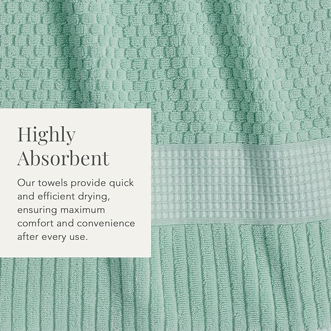 NY Loft 100% Cotton Bath Towel 4 Pack | Super Soft & Absorbent Quick-Dry Bath