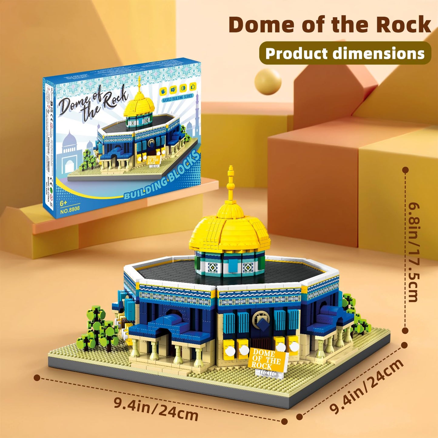LQPFBSM Dome of The Rock Building Blocks Sets Islamic Architecture Building Kits World Famous Landmark Model Toys Eid Gifts for Muslim Adults Kids 983PCS