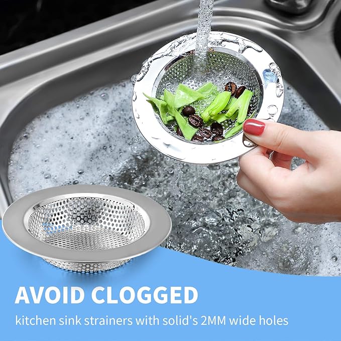 Mudder 3 Pcs Kitchen Sink Drain Strainer and Stopper Stainless Steel Garbage