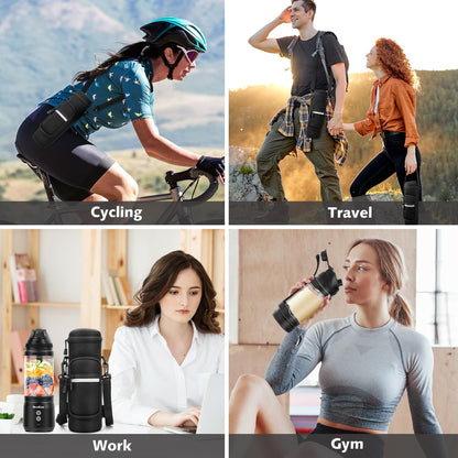 Portable Blender Personal Juicer for Shakes and Smoothies - 20 OZ Electric Protein Shaker Bottle with Insulated Sleeve, Travel Lid, USB-C Rechargeable - Mini Small Blender Cup for Kitchen, Office, Gym
