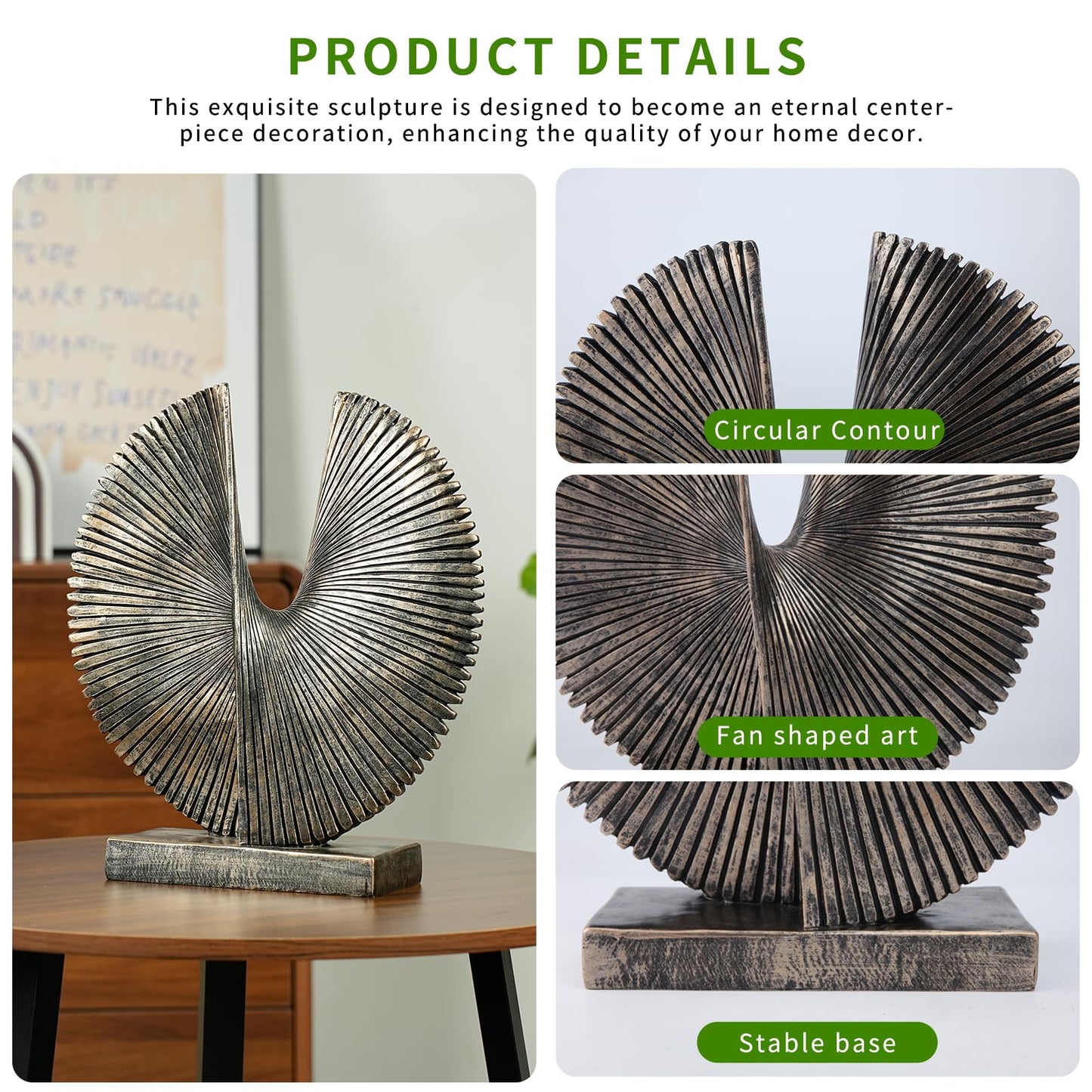 Modern Abstract Round Decorative Sculpture , Dining Living Room Desk Decor,Geometric Home Decor Statues,Shelf Top Decor Aesthetics,making it perfect for placing coffee tables or office shelves