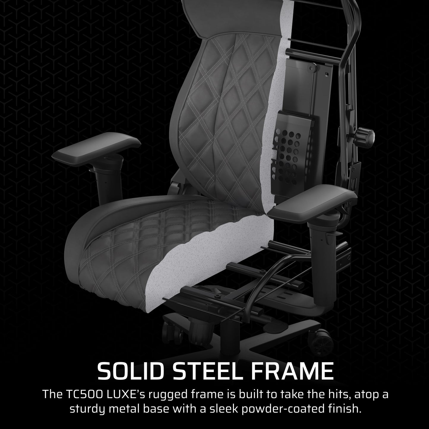Corsair TC500 Luxe Gaming Chair – Premium Breathable Fabric – Wide Seat – Five-Way Adjustable Armrests – Adjustable Built-in Lumbar Support – 90-135 Degree Recline – Frost