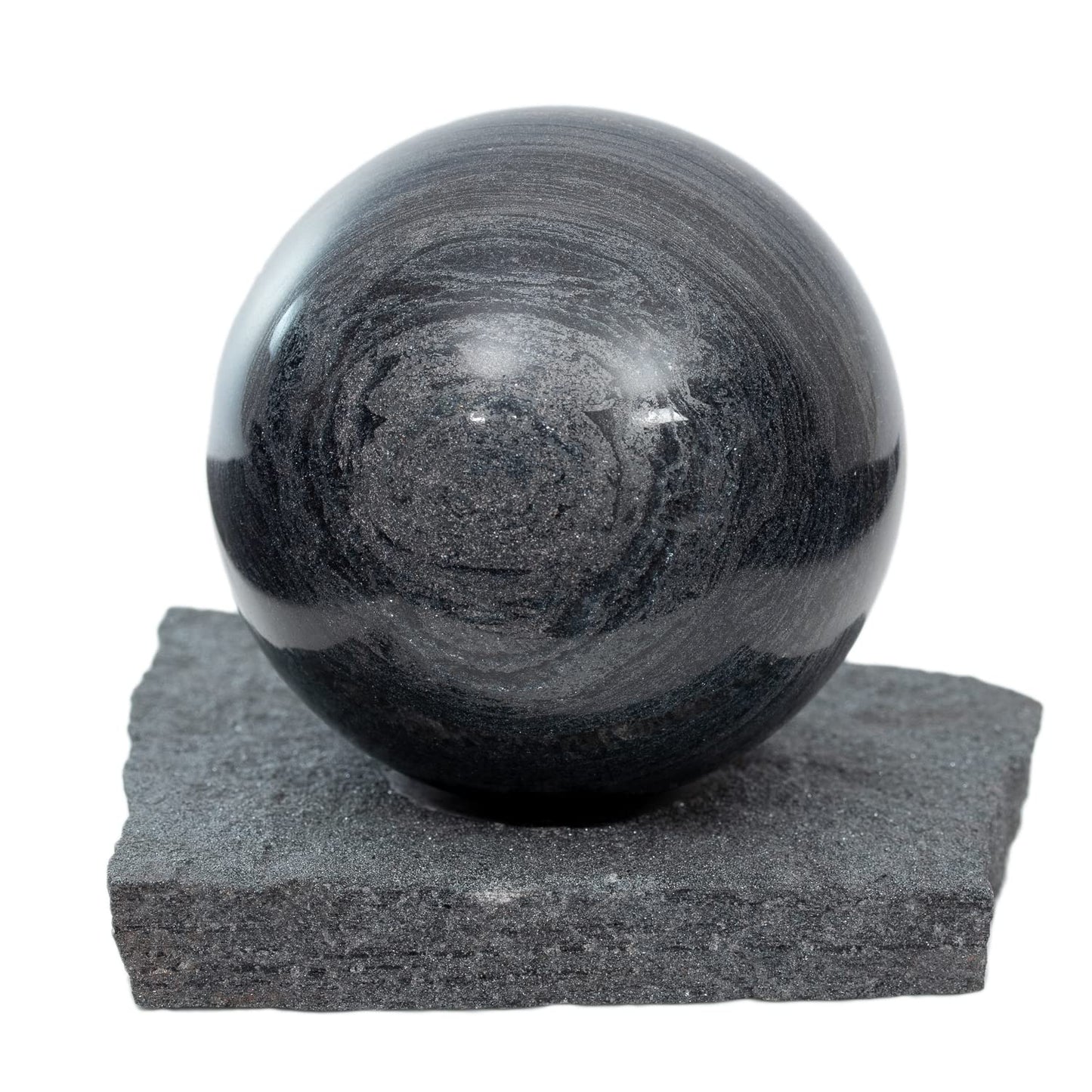 RUMINERAL Specular Hematite Sphere 56-60 mm with Stand Polished Crystal Stone