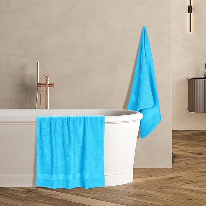 GLAMBURG Premium Cotton 4 Pack Bath Towel Set
