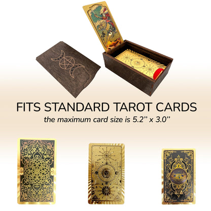 Marolen Tarot Card Holder Box with Moon Phase Design – Tarot Deck Holder Box with Slots – Witchcraft Decor – Gifts for Tarot Lovers – Tarot Accessories for Women