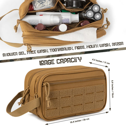 QT&QY Tactical Toiletry Bag For Men Hygiene Bag EDC Military Tool Molle Pouches Small Dopp Kit Mens Shaving Kit Travel shower Bags