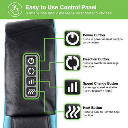 cotsoco Neck Massager,Shiatsu Shoulder and Back Massager with Heat, Electric Deep Tissue Massage Pillow for Body Muscle Pain Relief,Best Gifts Mom Dad Women Men,Home, Office Car Use