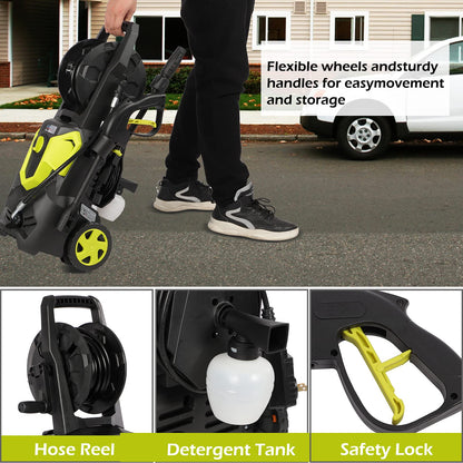 Stream Electric Pressure Washer, 1650W 135 Bar 420L/H Jet Washer Power Washer with Adjustable Nozzle Accessory, Patio Cleaner Compact for Car Garden Fences Yard