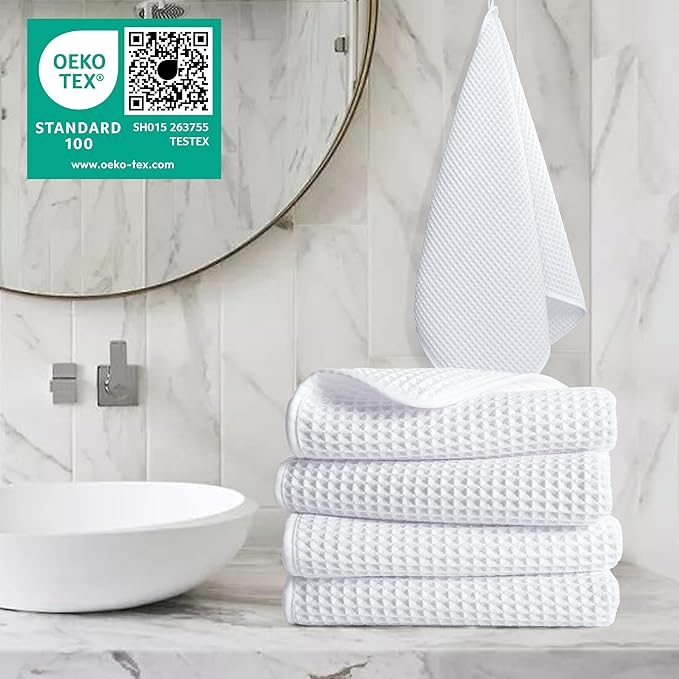 POLYTE 430 GSM Microfiber Lint Free Hand Towel, 16 x 30 in, 4 Pack