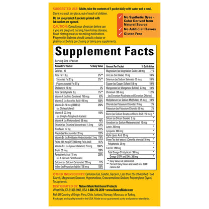 Nature Made Daily Diabetes Health Pack, Dietary Supplement for Nutritional Support, 30 Packets, 30 Day Supply