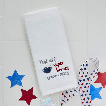SKL Home Not All Heroes Hand Towel (2-Pack), White 2 Count