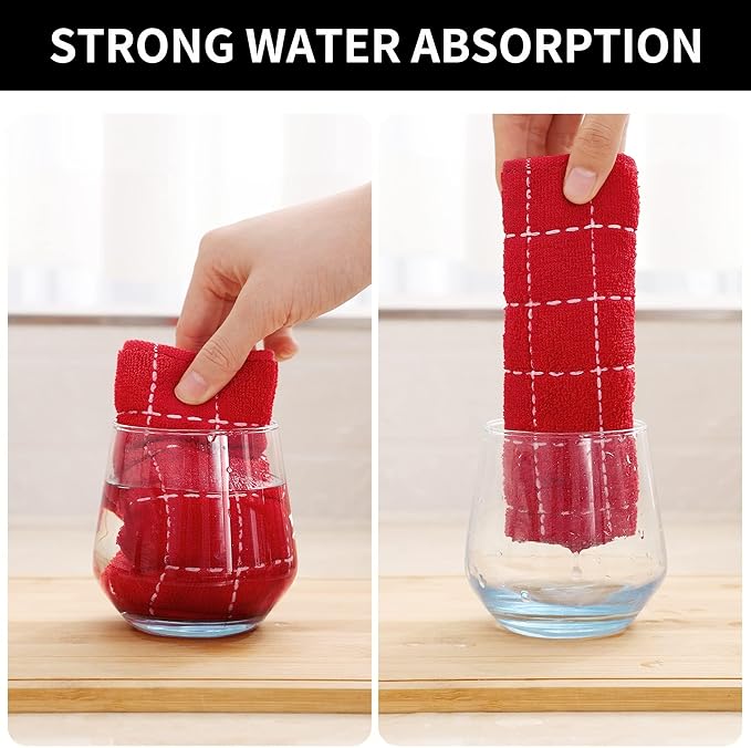 Homaxy 100% Cotton Terry Kitchen Dish Cloths, Ultra Soft and Absorbent Dish