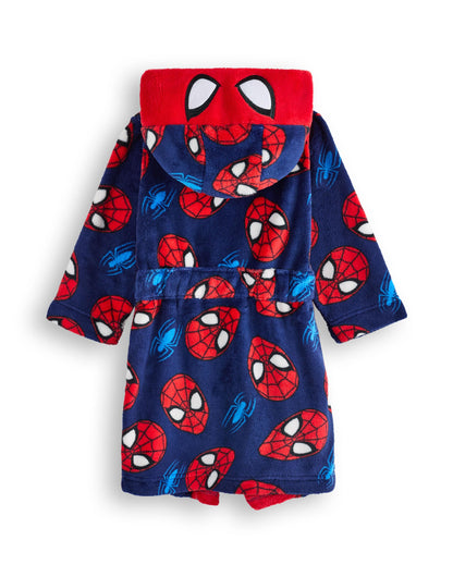 Marvel Spider-Man Dressing Gown For Boys | Kids Superhero Blue Red Pyjamas Bathrobe | Comics Robe Clothing Gift