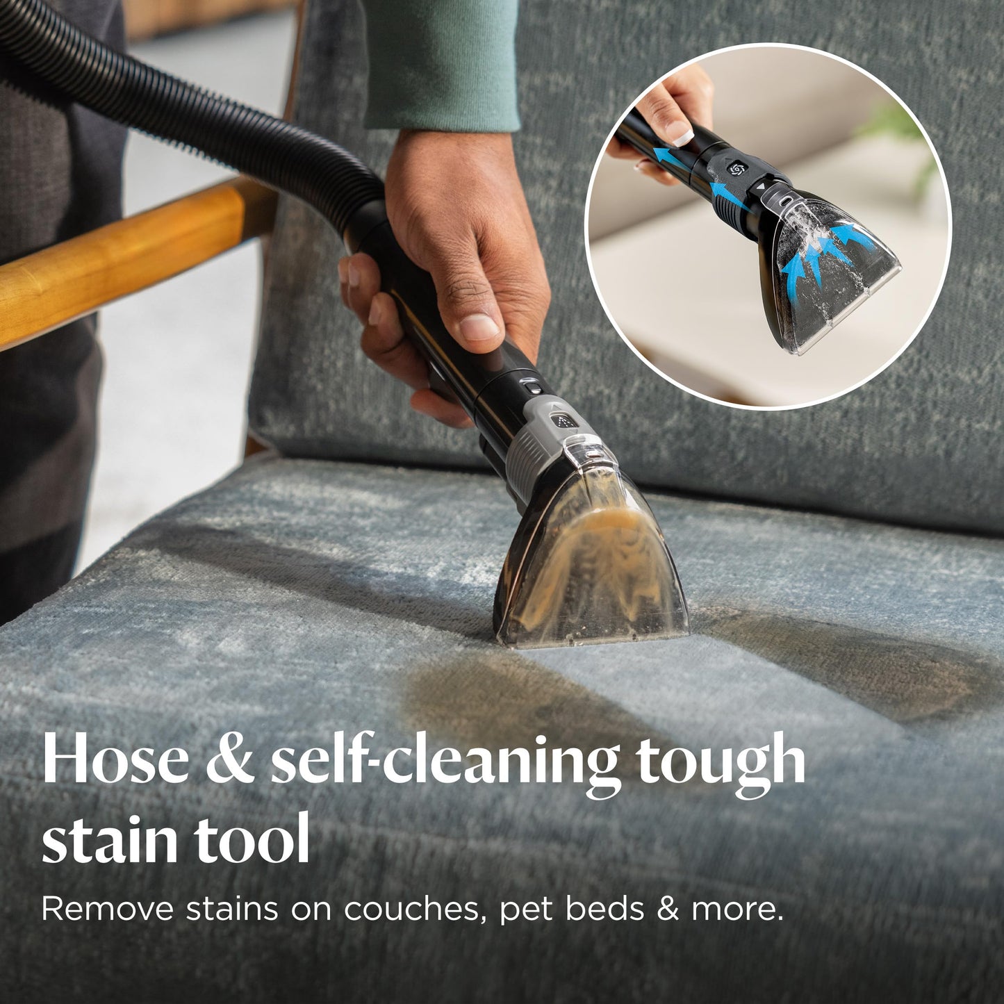 BISSELL Revolution HydroSteam Carpet Cleaner, Upright Deep Cleaner, HydroSteam Technology, 4-inch Self-Cleaning Tough Stain Tool & Formulas Included, 4123