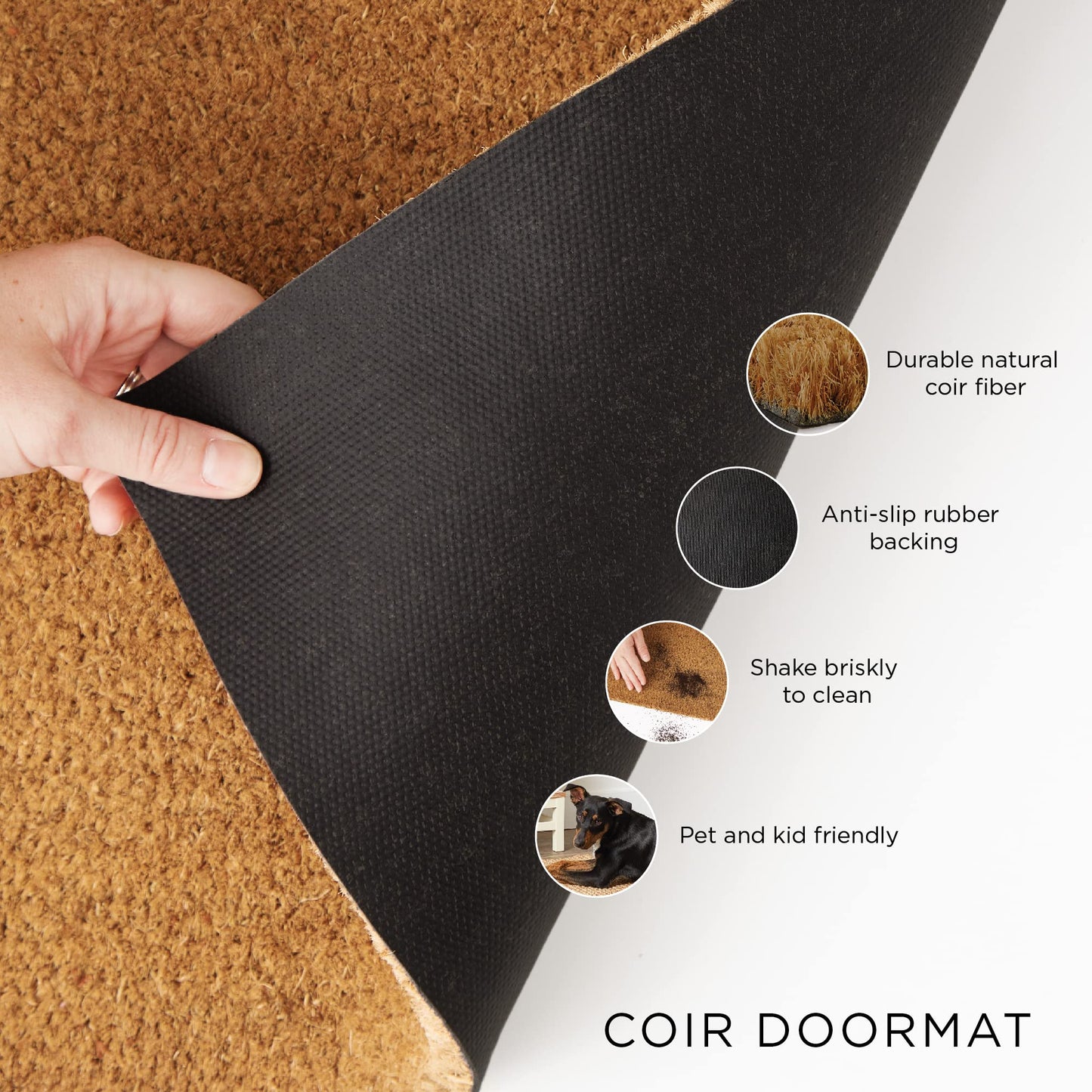 DII Natural Coir Geometric Modern Outdoor Door Mat, Front Porch Décor, 17x29, Harlequin