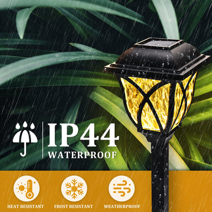 GIGALUMI Solar Lights Outdoor Garden, 6 Pack LED Garden Solar Lights Waterproof, Solar Powered Pathway Lights for Yard, Patio, Landscape, Walkway, Path (Warm White)