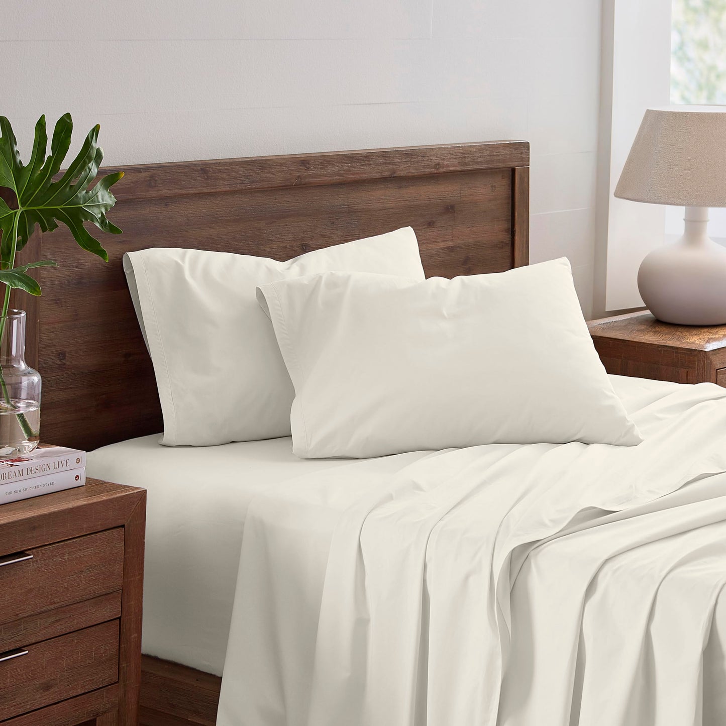 Color Remedy King 4-Piece Bed Sheet Set – Soft, Lightweight, Wrinkle-Resistant Fabric – Durable, Breathable, Easy Care Sheets with Deep Pockets – Ivory