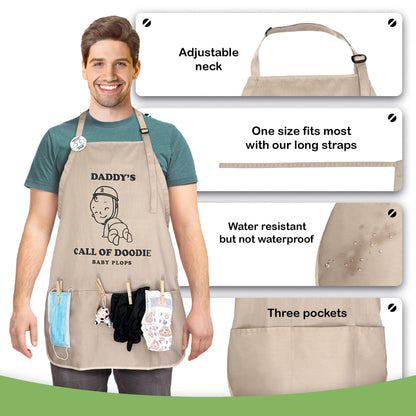 MUNIFICENCE Daddys Call Of Doodie Beige Apron Great Gift for New Dad to be