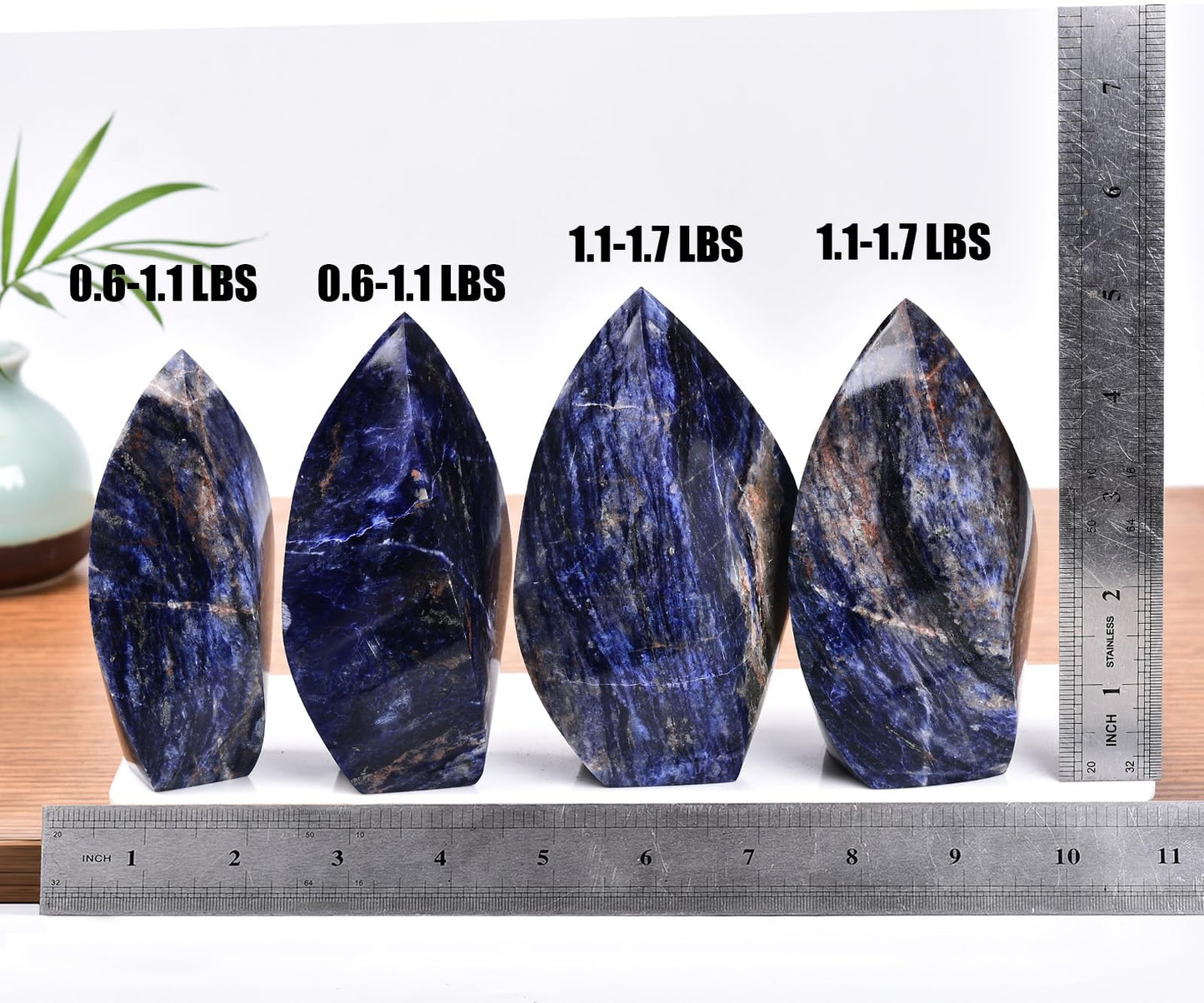 JIC Gem Sodalite Large Natural Healing Crystal Point Obelisk Tower Spiral 4 Sides Energy Gemstone Decoration Gifts 1.1-1.7 Lbs