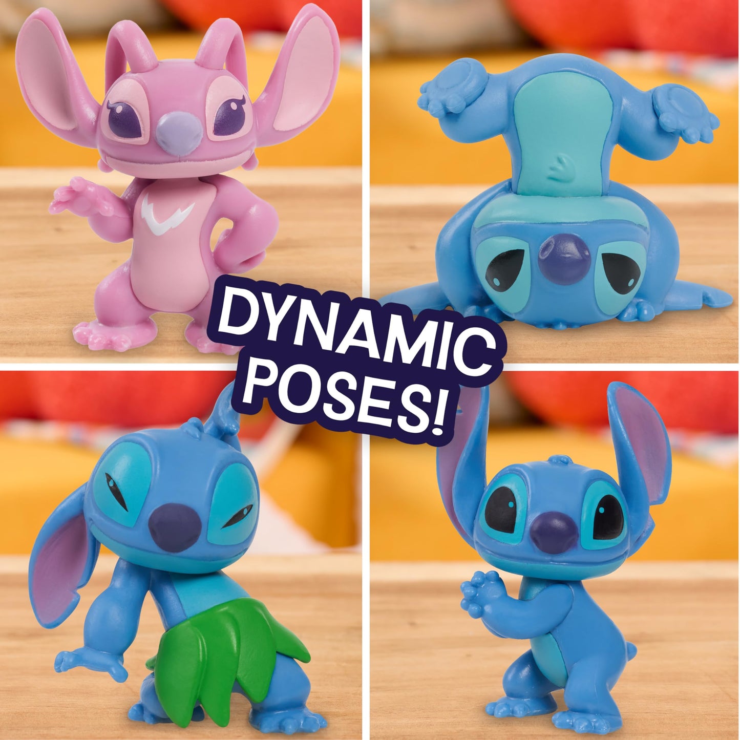 Just Play Disney Stitch Collectible Figure Set with Accessories, 11-Pieces, 5 cm Figurines, Includes Stitch, Lilo, Angel, & Scrump, Collectible Toys, Home Decoration, Kids Ages 3