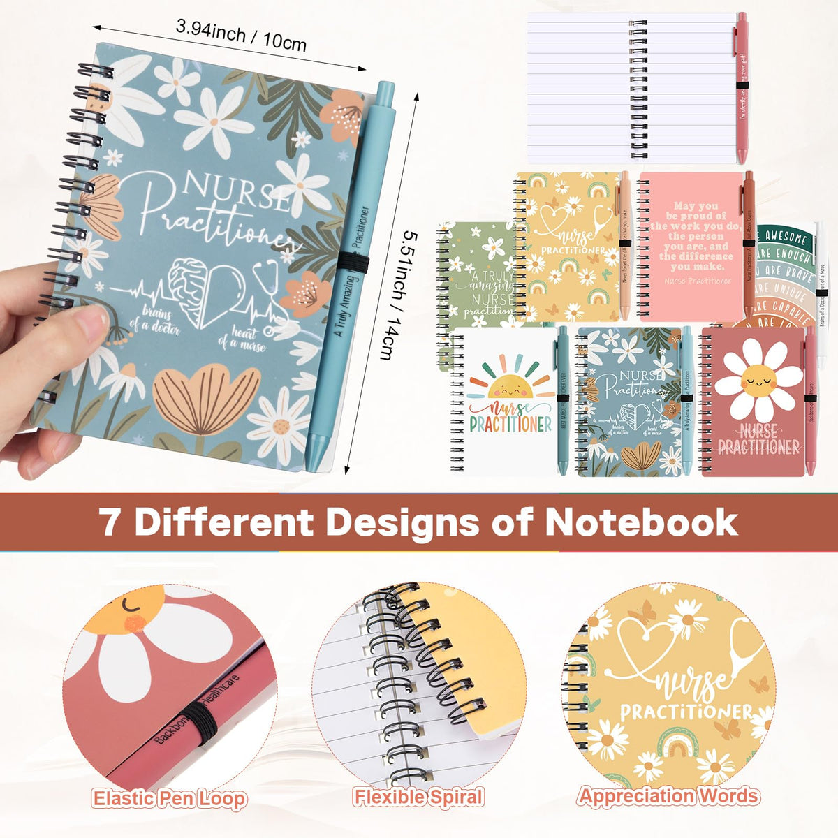 Yexiya 21 Sets Nurse Appreciation Week Gifts for Practitioner Including Positive Affirmation Ballpoint Pens Inspirational Notebooks Positive Office Gifts for Women Employee Coworker Nurses Assistant