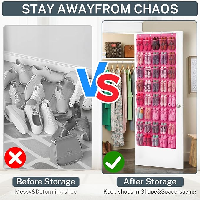 40-Pocket Over the Door Shoe Organizer