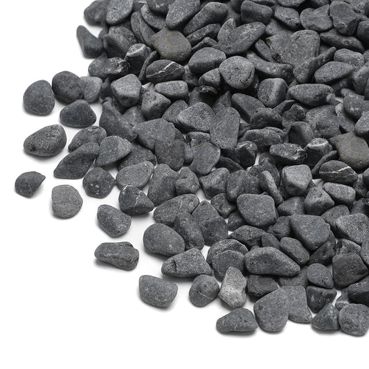 Mr. Fireglass Natural Decorative Gray Bean Pebbles 1/5" Crushed Gravel Stone for Decorating Garden, Succulent Plants and Walkway (10-lb Bag)