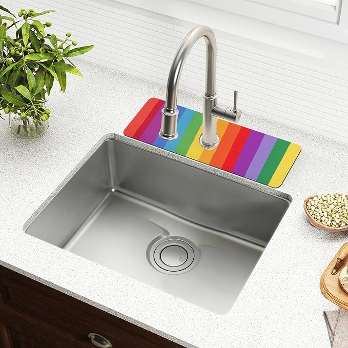 Kitchen Sink Splash Guard 1 PC 14.7 Inch Sink Faucet Mat Splash Guard