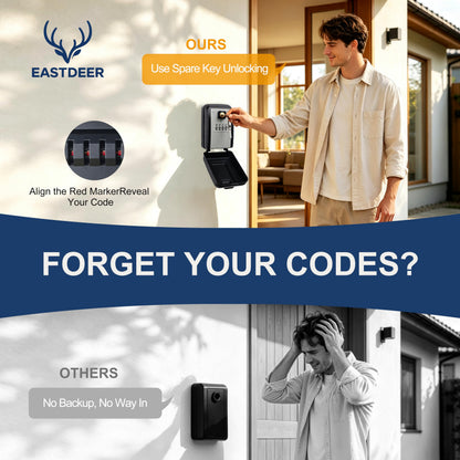 EASTDEER Wall Mount Key Lock Box Outdoor Key Lock Box with Resettable Combination Lock Boxes for keys Wall Mounted Key Safe Boxes for Outside, Garage, Home, Office